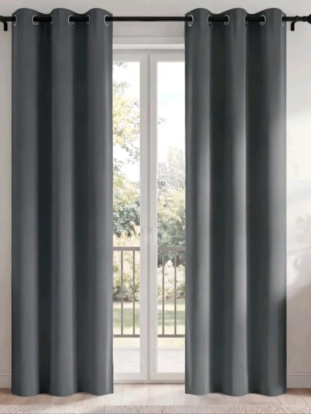 Gray Blackout Grommet Curtain - 4 Panels